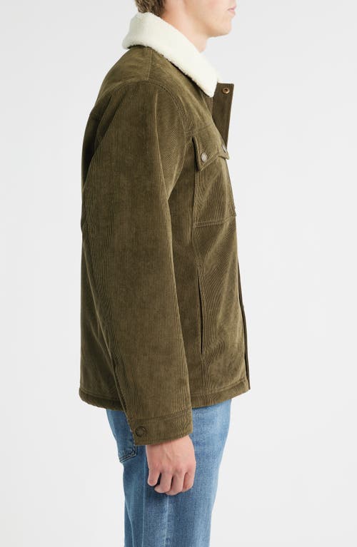 Pendleton Seabeck Corduroy Trucker Jacket With Faux Shearling Lining In Green