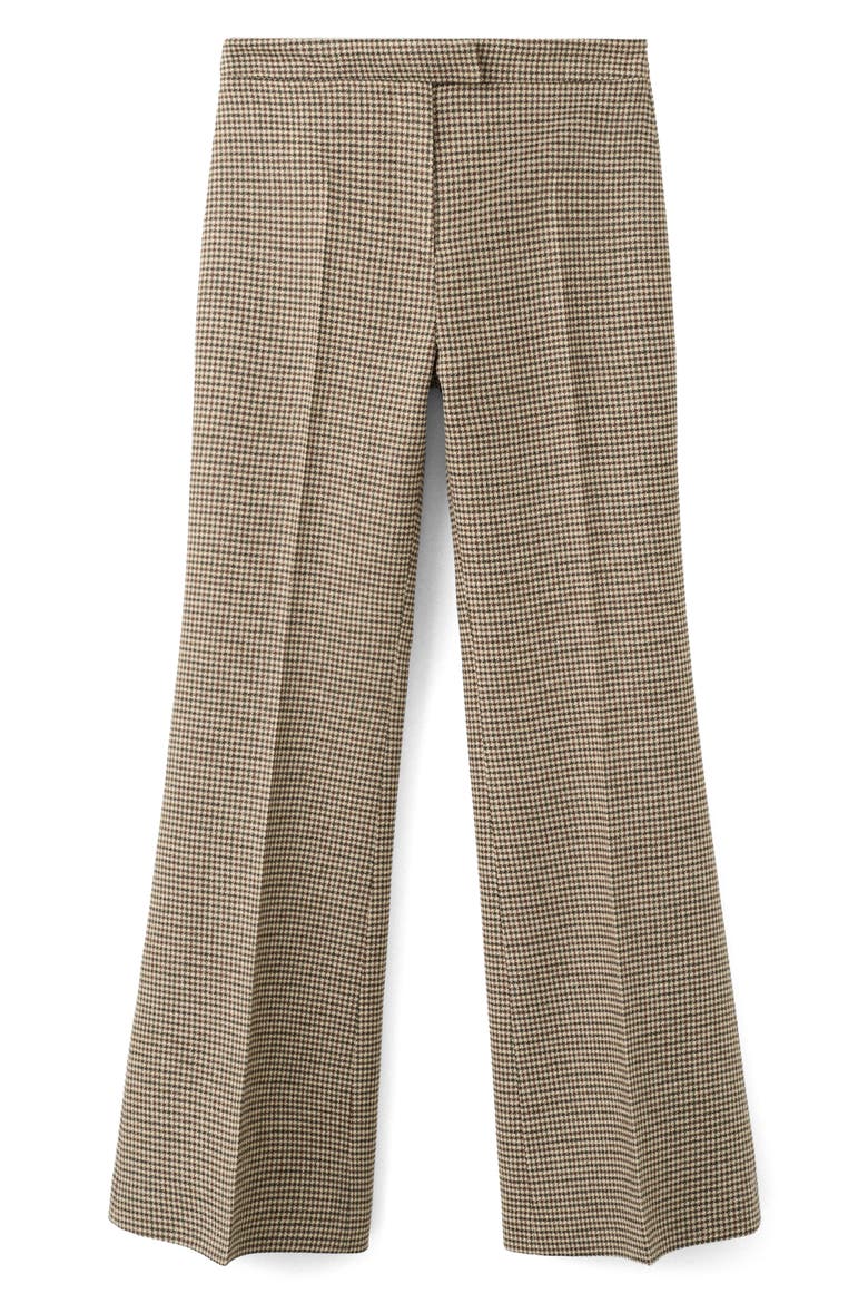 Gina Houndstooth Microcheck Pants, Main, color, MEDIUM BROWN