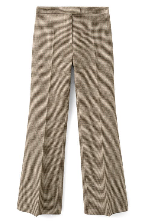 Gina Houndstooth Microcheck Pants