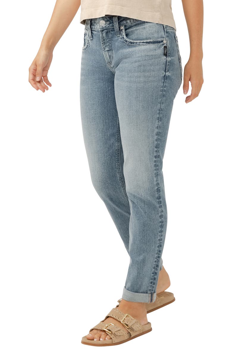 Silver Jeans Co. Curvy Mid Rise Boyfriend Jeans, Alternate, color, 