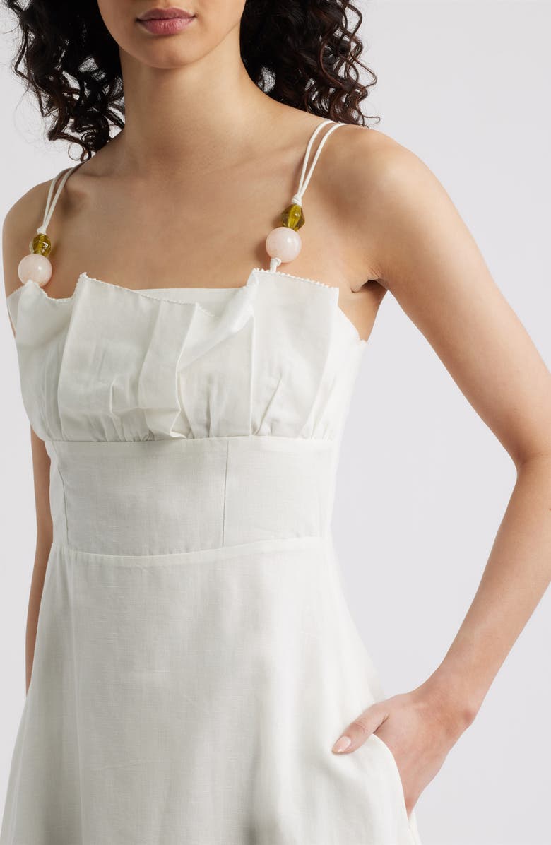 Cleobella Monique Sleeveless Cotton & Linen Midi Dress, Alternate, color, Ivory