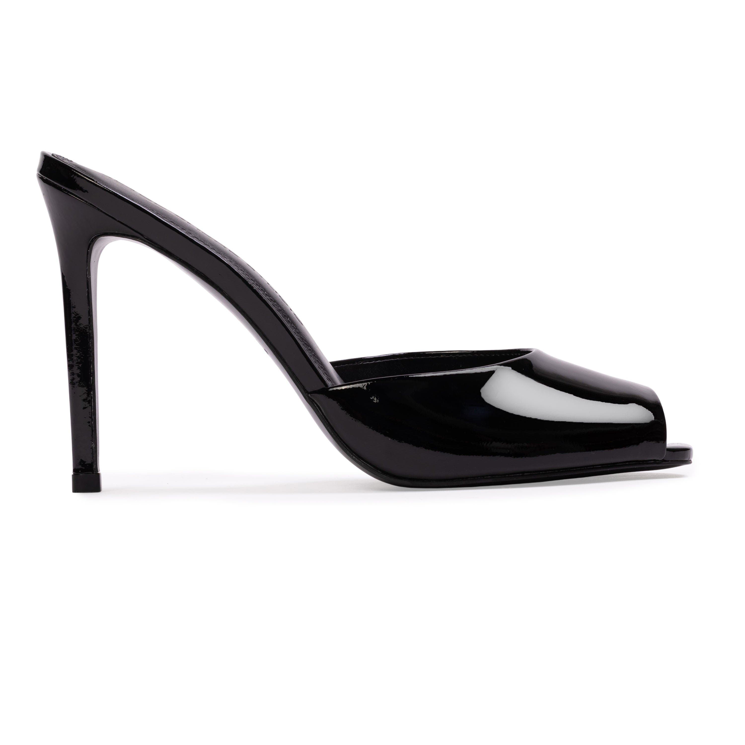 BLACK SUEDE STUDIO Uma 100 Mule, Main, color, Black Patent Leather