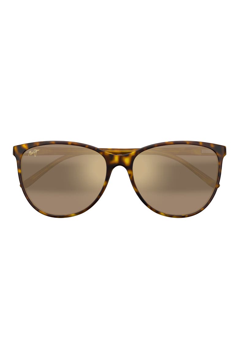 Rose Ocean 57mm Gradient Polarized Cat Eye Sunglasses, Main, color, BROWN