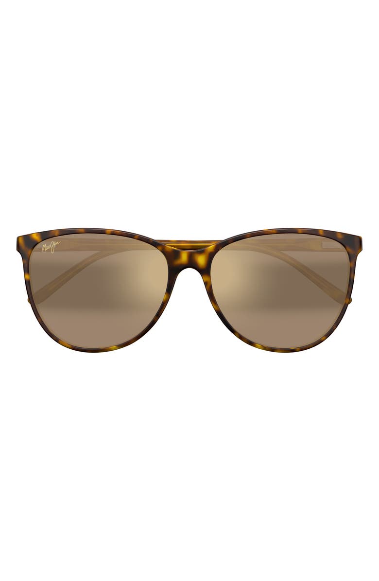 Maui Jim Ocean 57mm PolarizedPlus2<sup>®</sup> Cat Eye Sunglasses, Alternate, color, Brown
