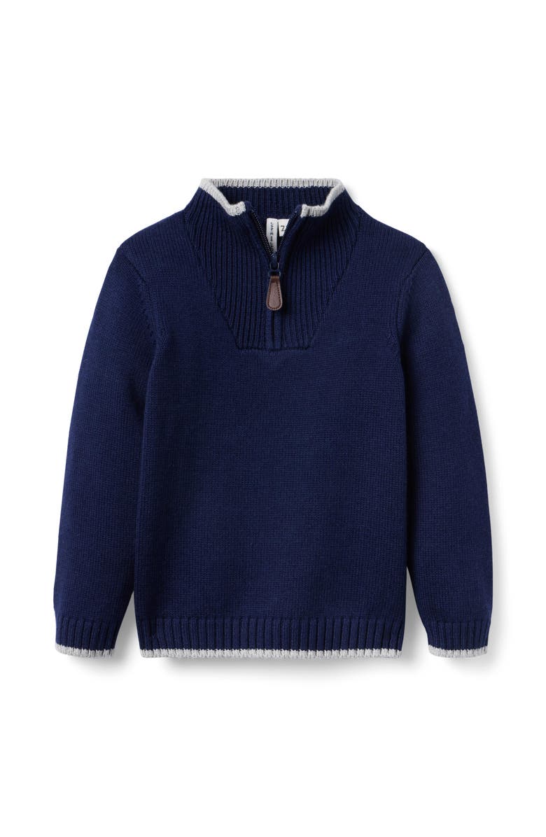 Janie and Jack The Half Zip Sweater, Main, color, Blue