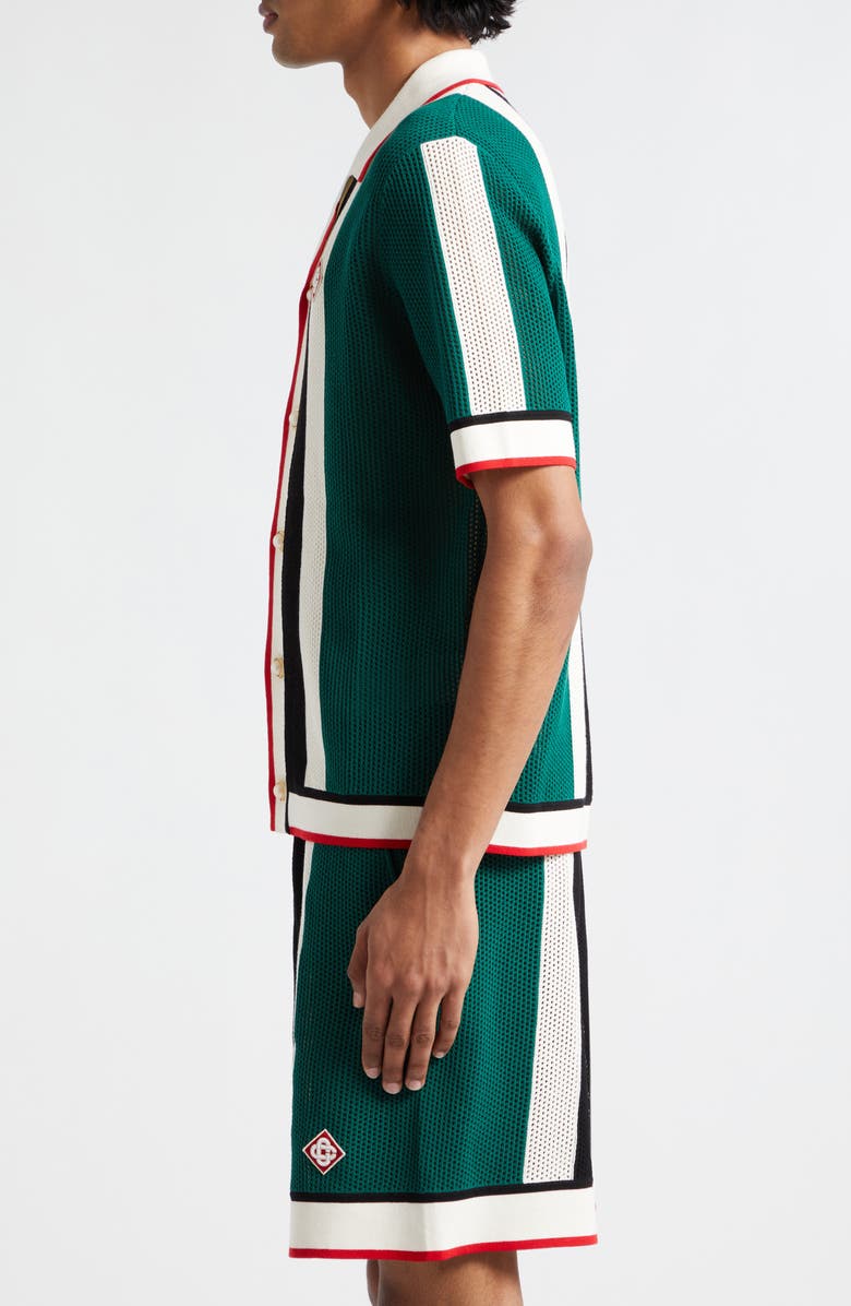 Casablanca Stripe Mesh Camp Shirt, Alternate, color, 