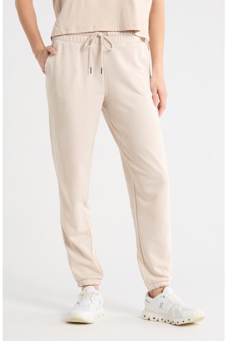 Stripe French Terry Joggers, Main, color, MIST SAND-WHITE DOVE