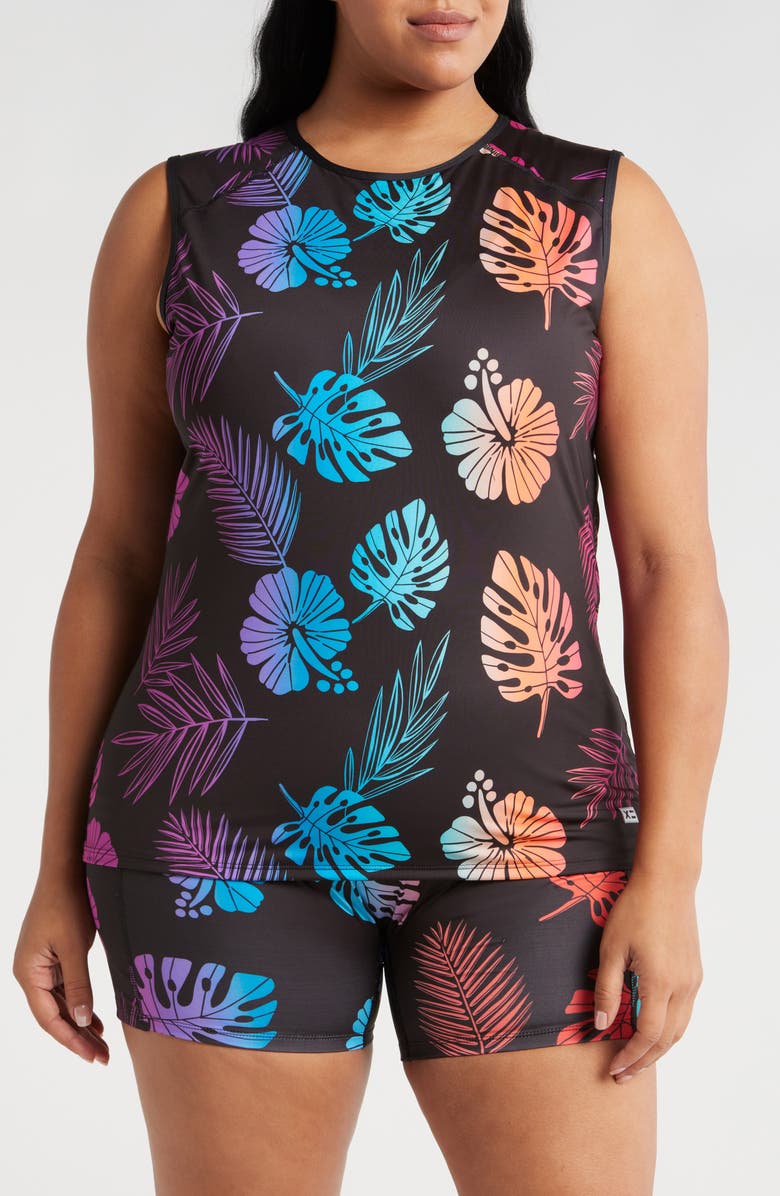 TomboyX Swim Tank Top, Main, color, Tropadelic