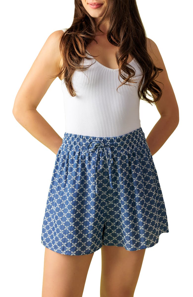 FLYING TOMATO Textured Eyelet Shorts, Alternate, color,