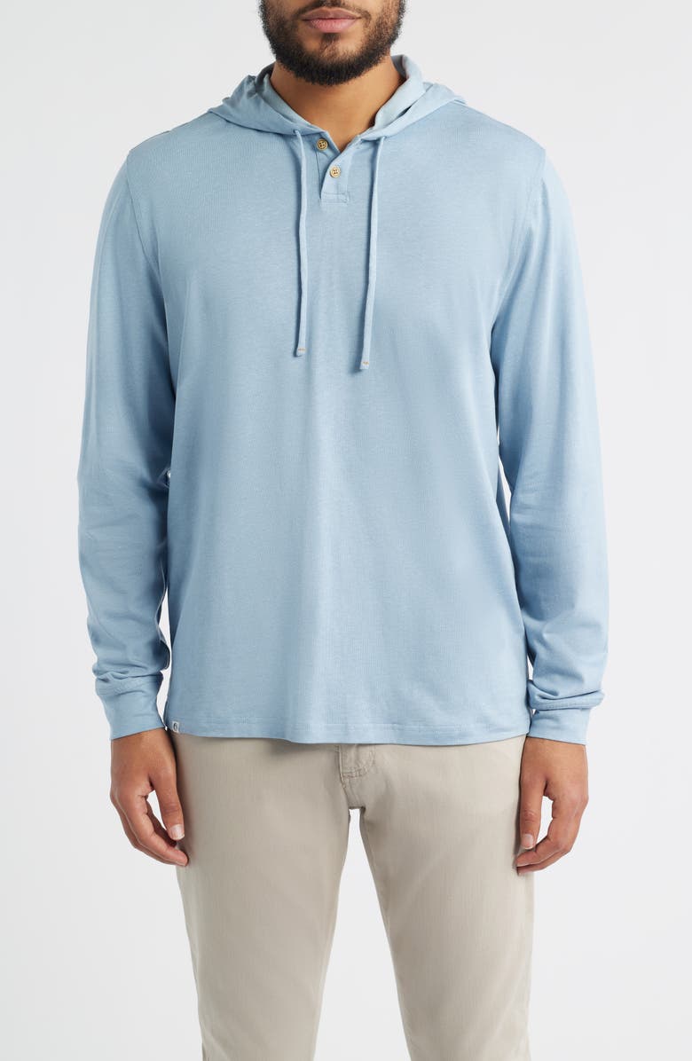 johnnie-O Jase Hangin' Out Long Sleeve Hooded T-Shirt, Main, color, Maliblu