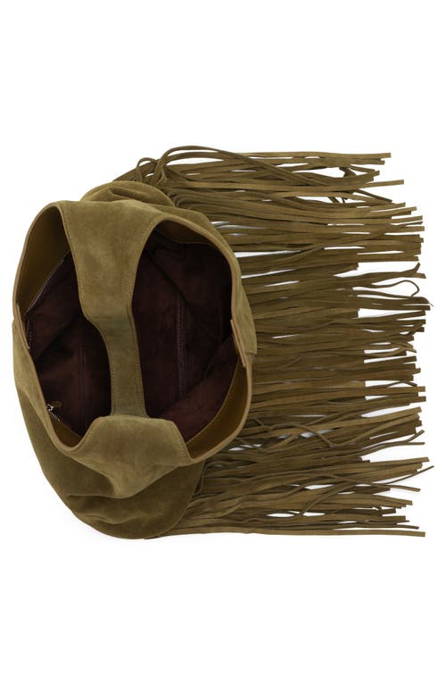 Jeffrey Campbell Wonders Suede Shoulder Bag In Khaki Suede