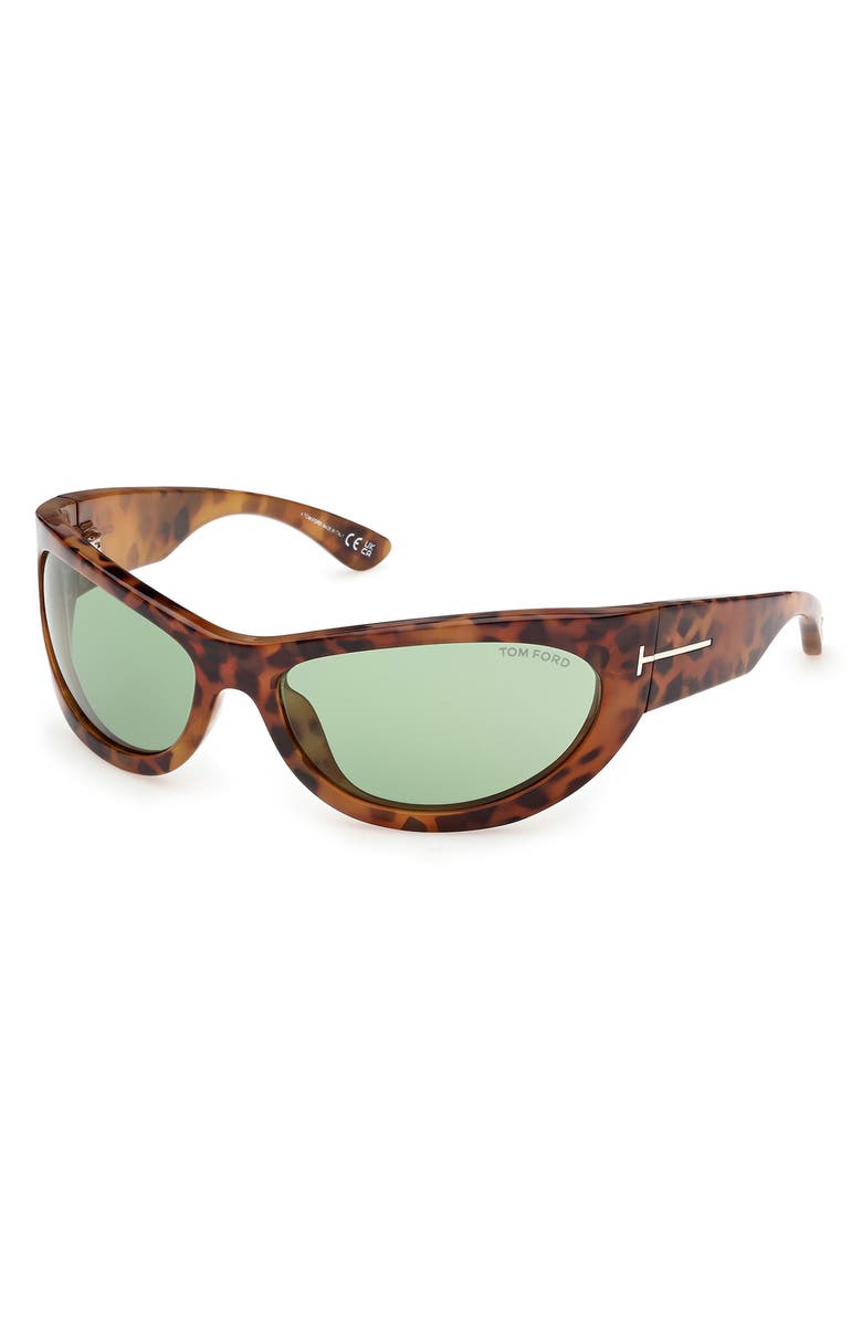 TOM FORD Leona 62mm Cat Eye Sunglasses, Alternate, color, Vintage Havana / Emerald Green