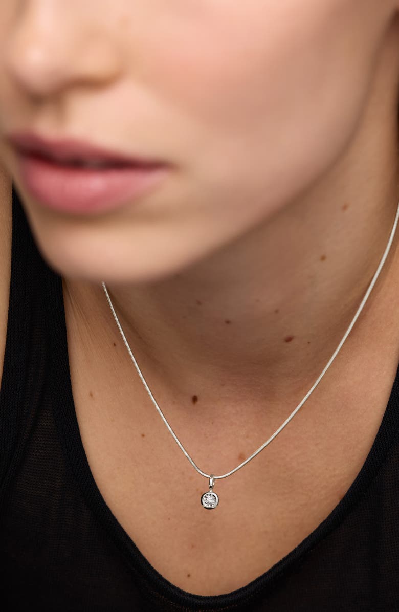 Monica Vinader Lab Grown Solitaire Diamond Pendant, Alternate, color, Sterling Silver / Lab Dia