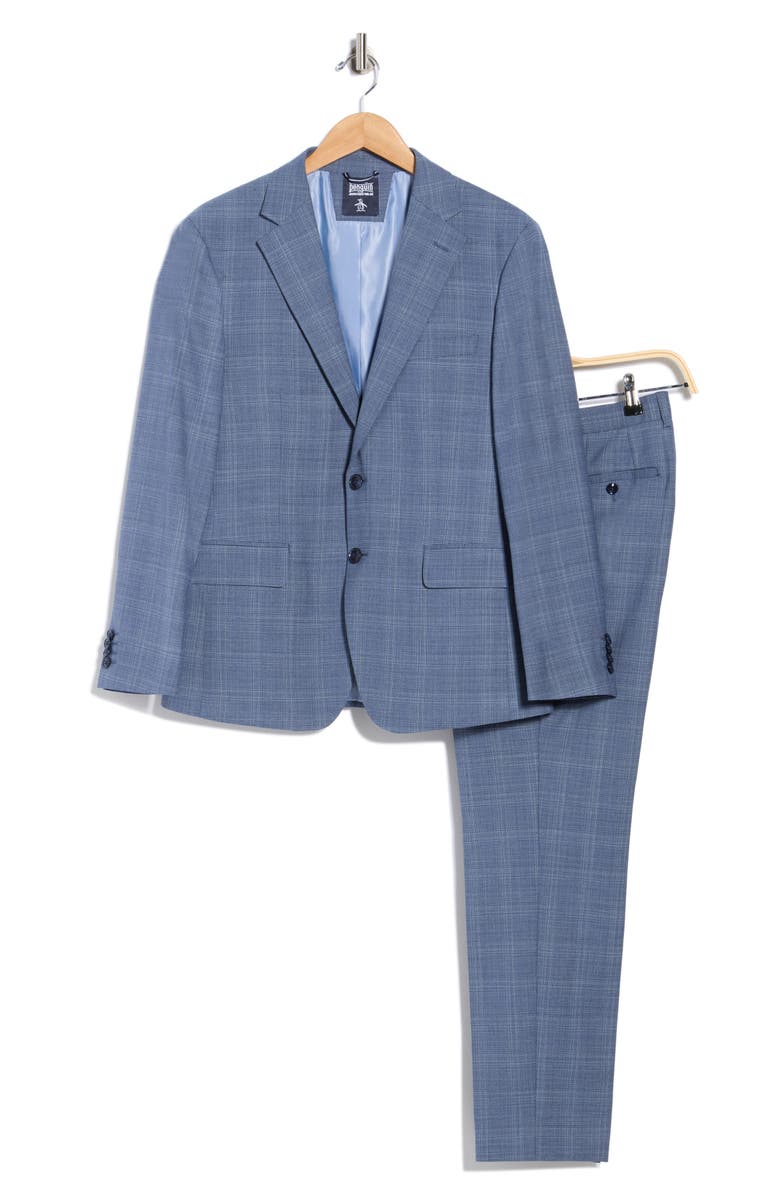 Original Penguin Stretch Wool Blend Suit, Main, color, Blue