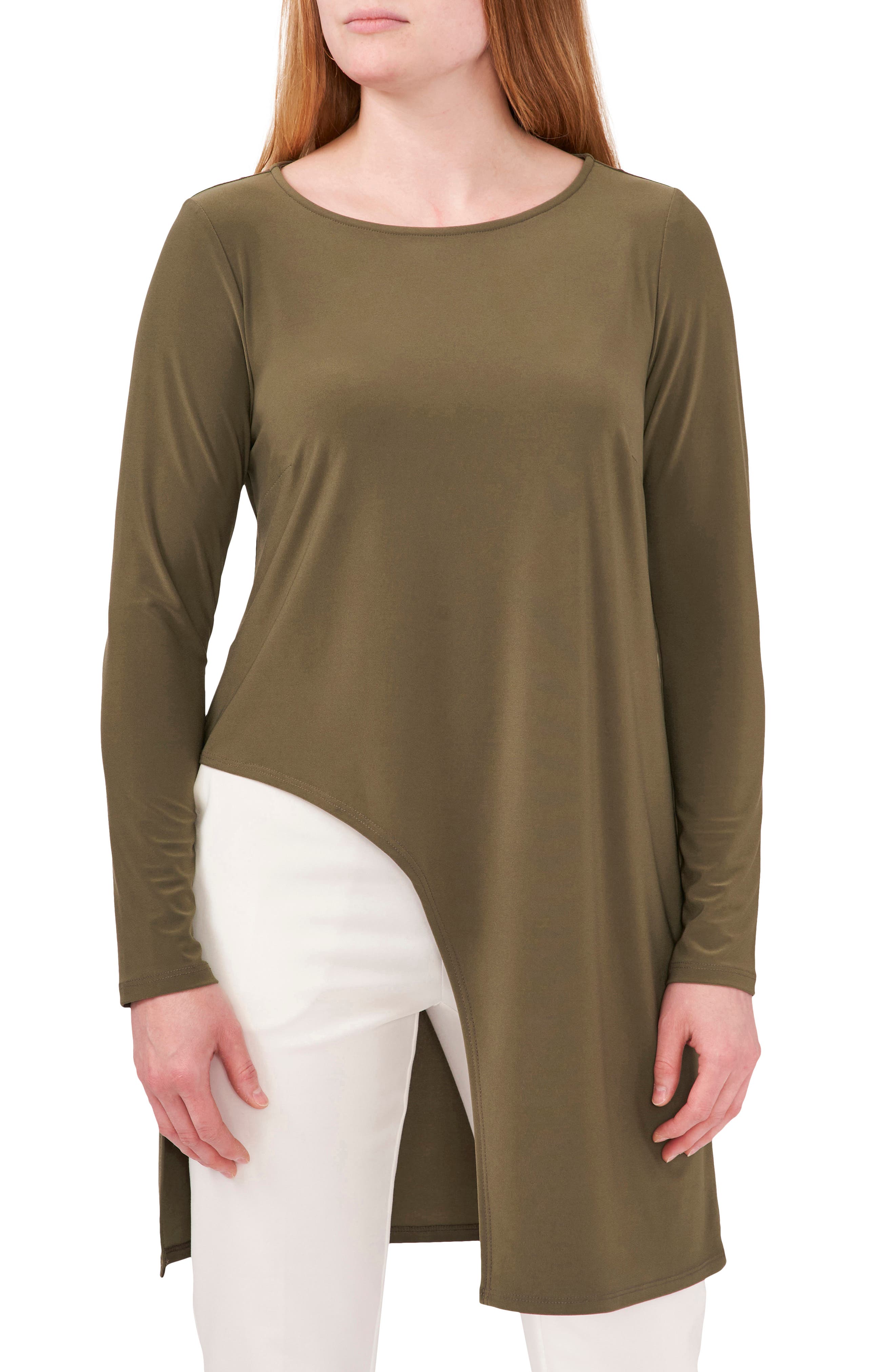 Asymmetrical Hem Long Sleeve Tunic