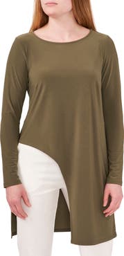 Chaus Asymmetrical Hem Long Sleeve Tunic
