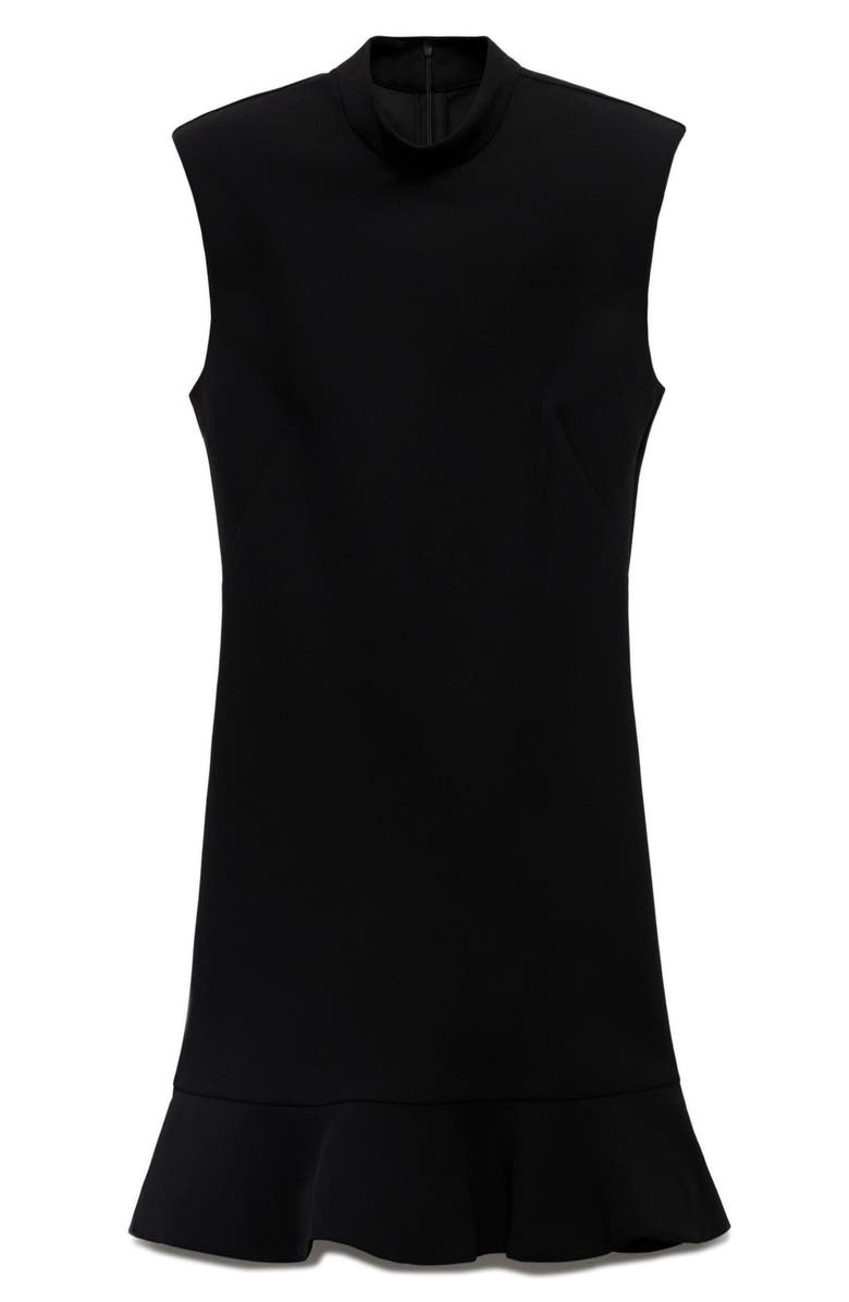 MANGO Landa Sleeveless Ruffle Hem Dress, Alternate, color, Black