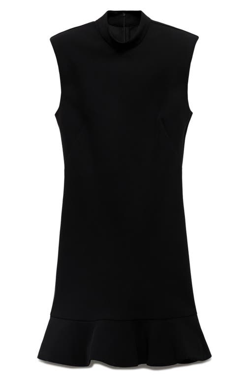 Mango Landa Sleeveless Ruffle Hem Dress In Black
