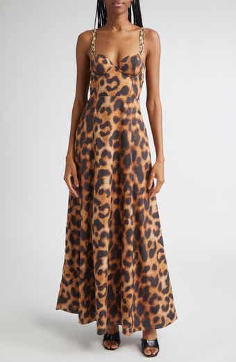 L'AGENCE Sutton Leopard Print Gown