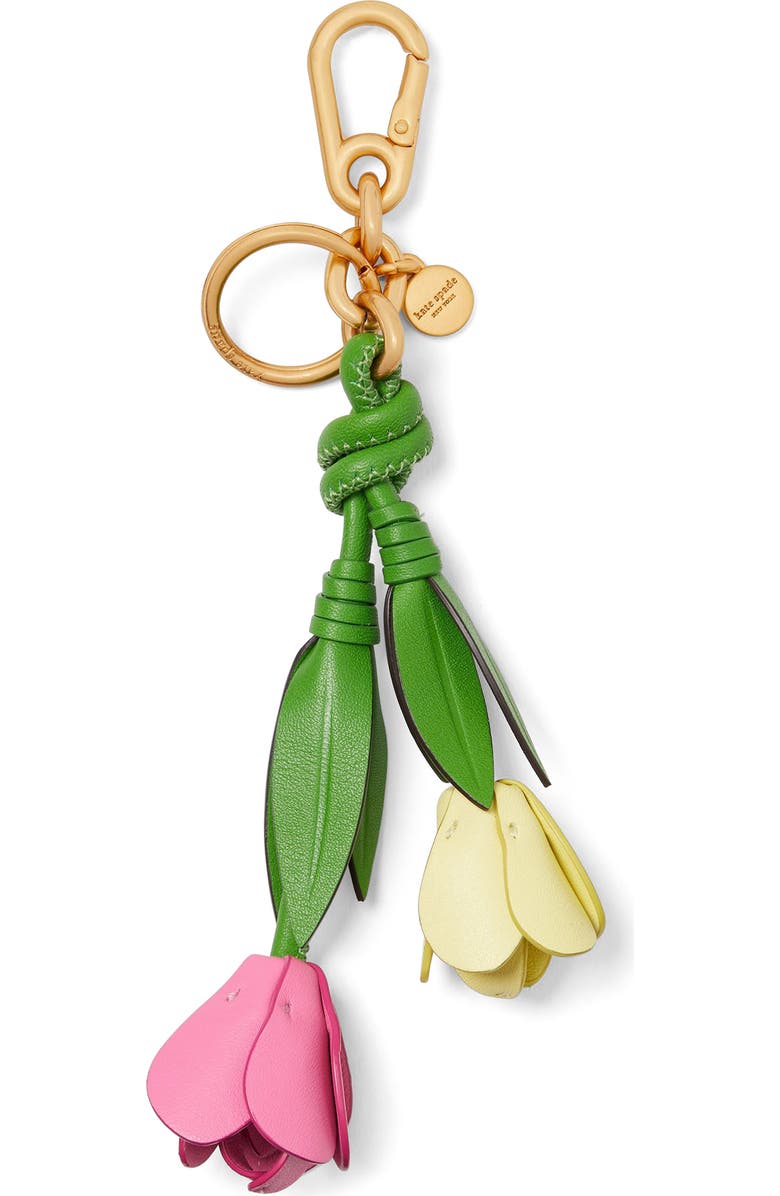 Kate Spade New York leather tulip key fob, Main, color,
