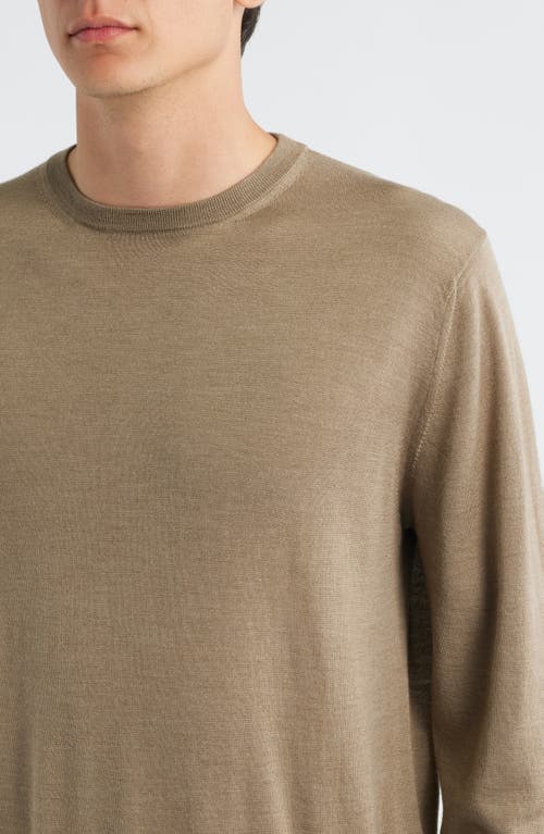 Canali Wool, Silk & Cashmere Crewneck Sweater In Brown