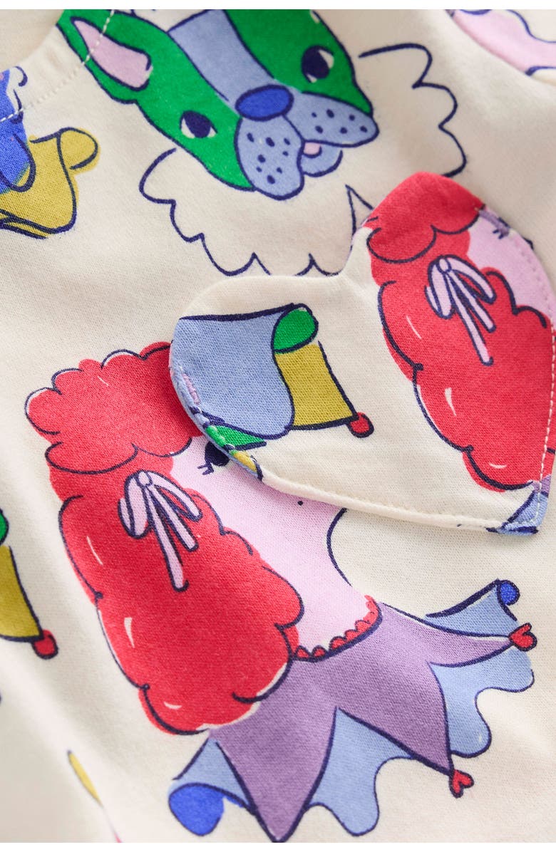 Mini Boden Kids' Pet Print Heart Pocket Cotton Jersey Dress, Alternate, color, 