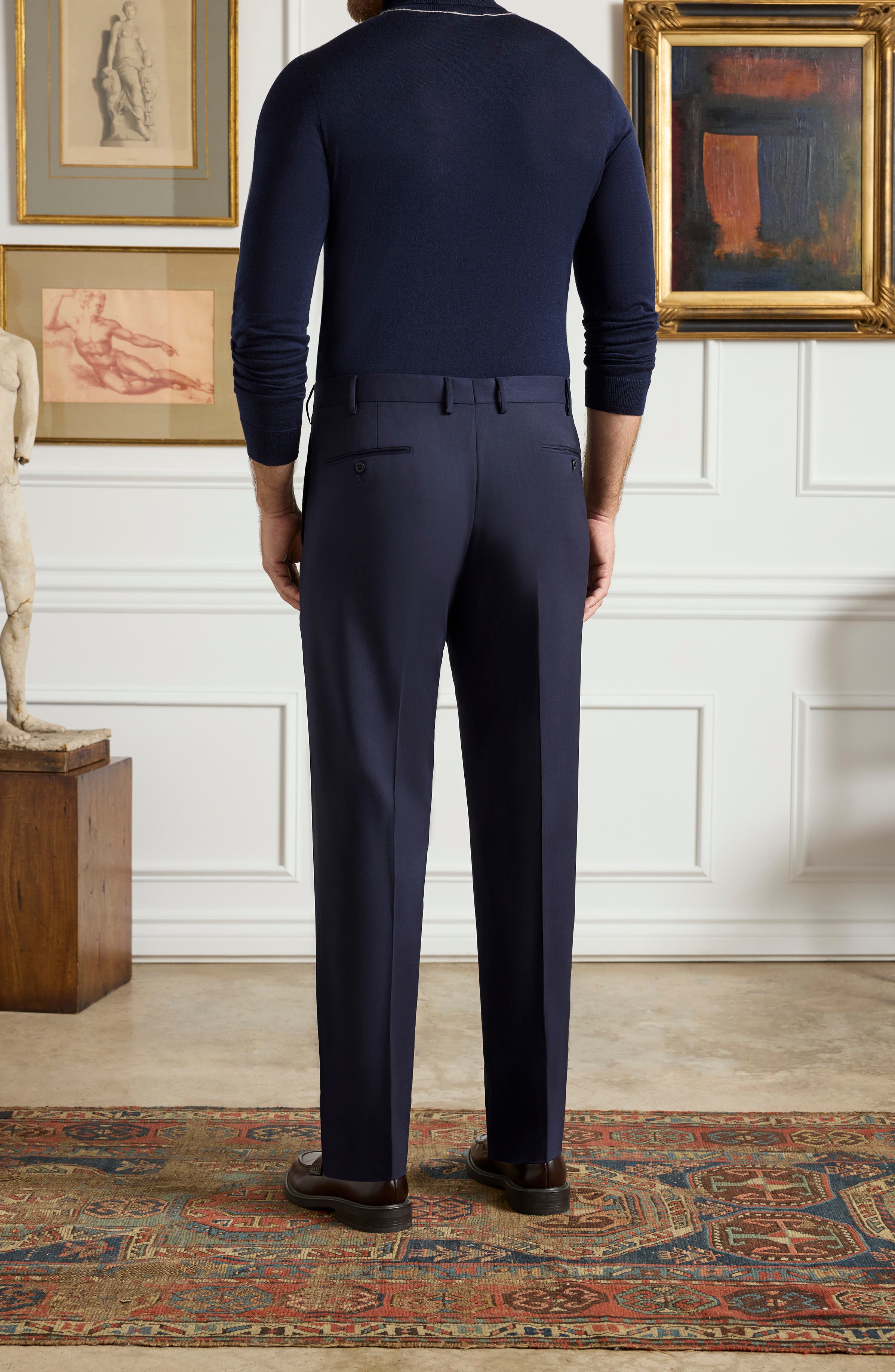 Zanella Parker Stretch Wool Trousers (Men) | Nordstrom