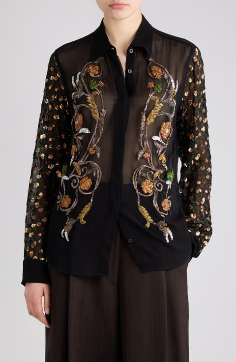 Chowy Art Deco Embroidered Shirt