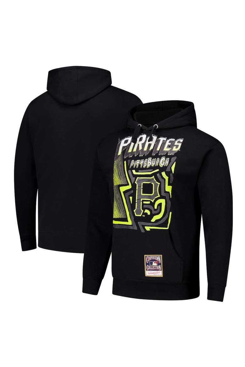 Men's Mitchell & Ness Black Pittsburgh Pirates Sidewalk Sketch Pullover Hoodie, Alternate, color, Black