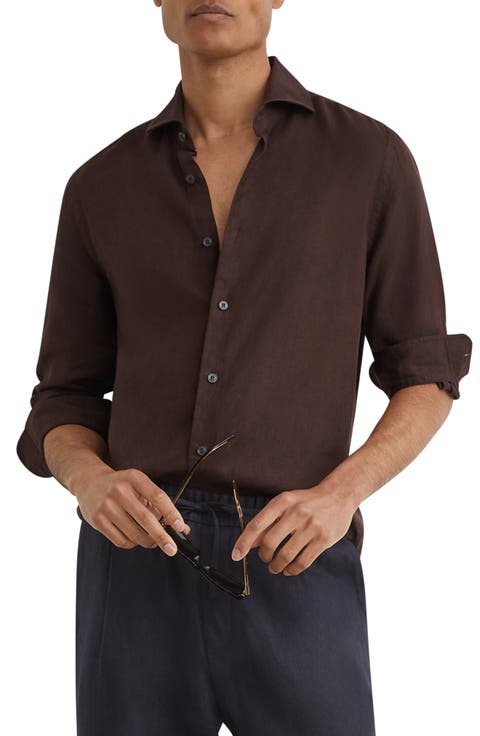 Ruban Solid Linen Button-Up Shirt