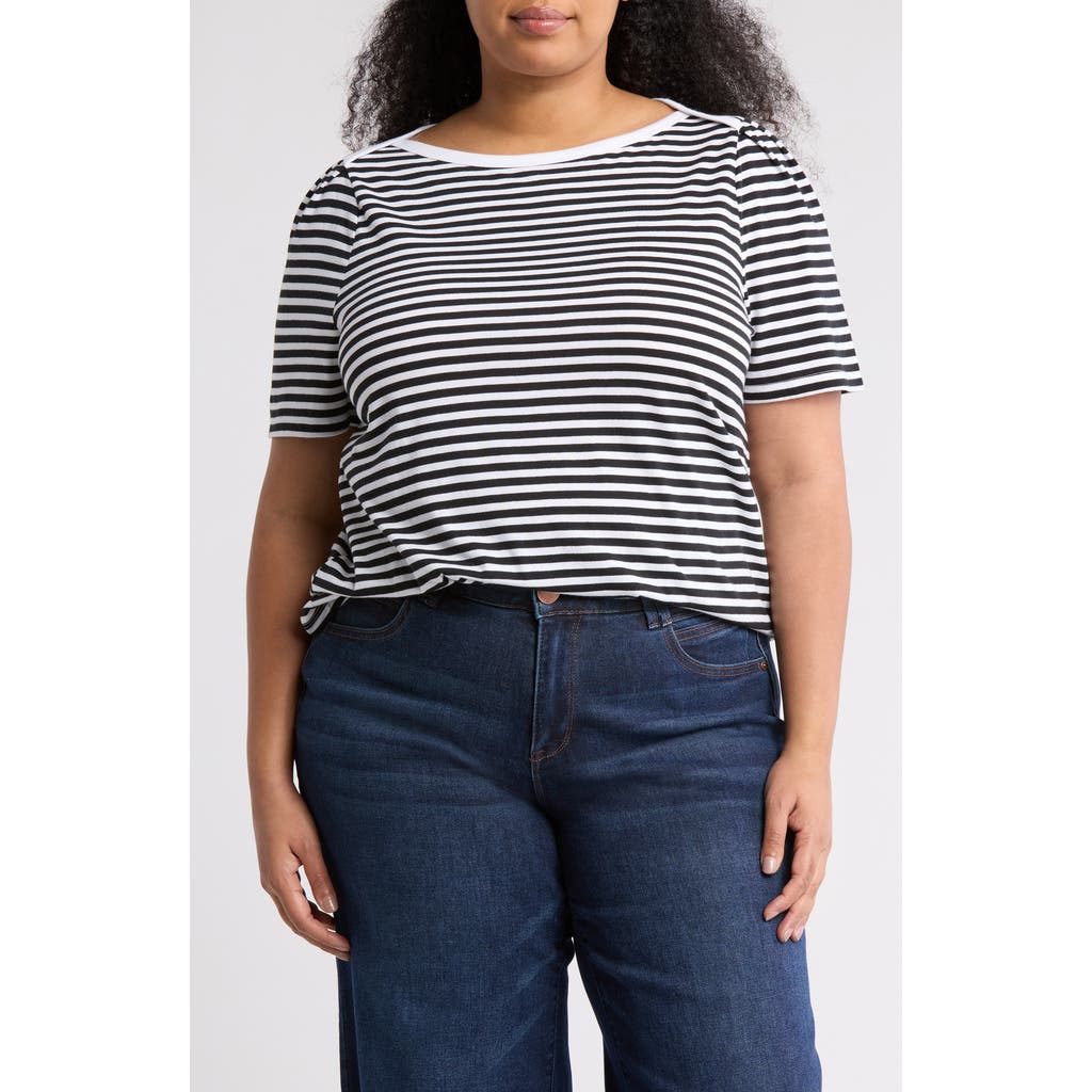 CASLON CASLON® STRIPE ENVELOPE NECK KNIT TOP