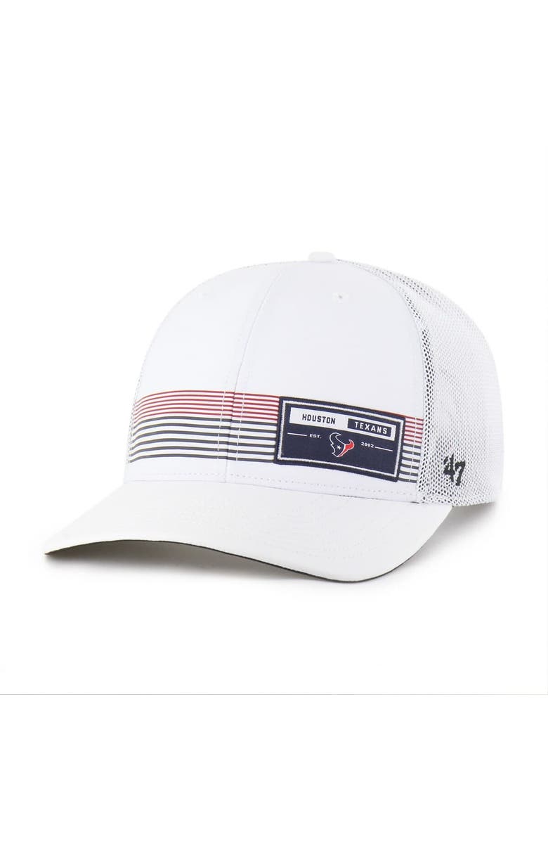 '47 Men's '47 White Houston Texans Rangefinder Trucker Adjustable Hat, Main, color, White