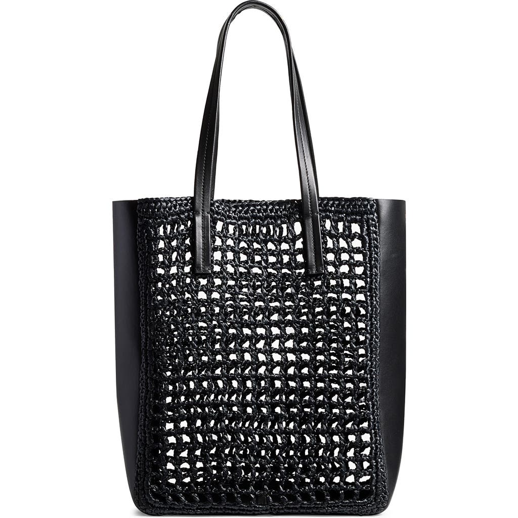 Khaite Small Zoe Raffia Tote in Black 200 at Nordstrom