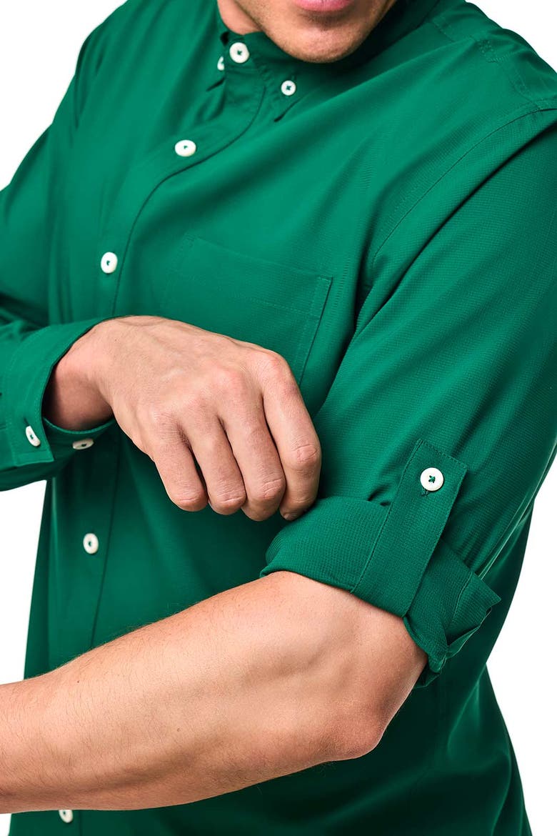 Men's Aricia Long Sleeve Shirt, UPF 50+ Sun Protection, Alternate, color, Eden Green