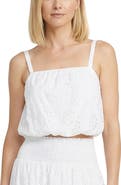 Change of Scenery Dani Eyelet Embroidered Bubble Crop Top