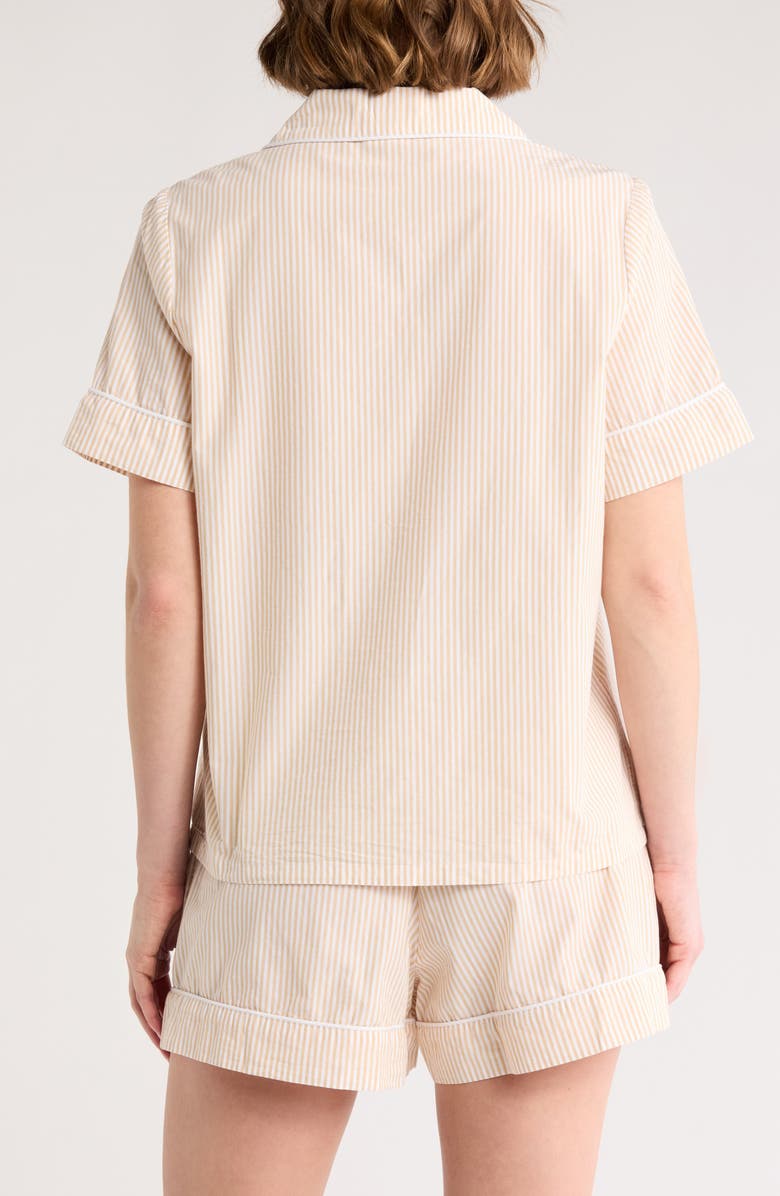 Nordstrom Classic Short Cotton Pajamas, Alternate, color, Tan Shore Skinny Stripe
