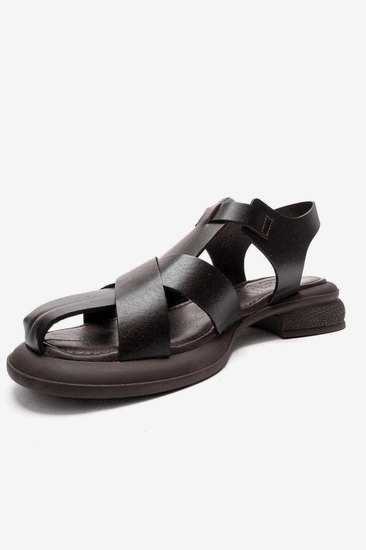 Guido Leather Sandal, Alternate, color, Brown