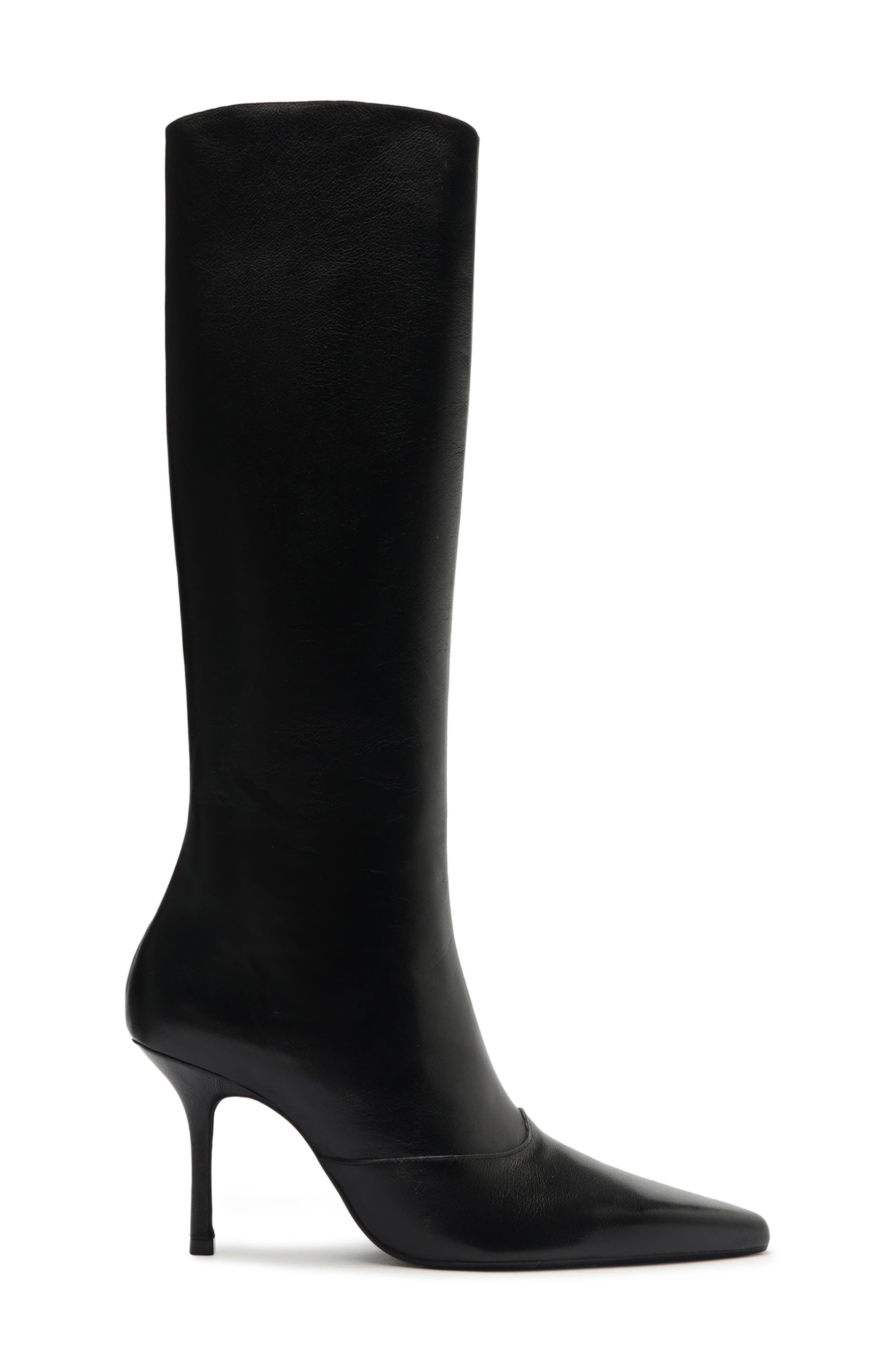 Schutz Raffaela Up Stiletto Pointed Toe Knee High Boot, Alternate, color, 