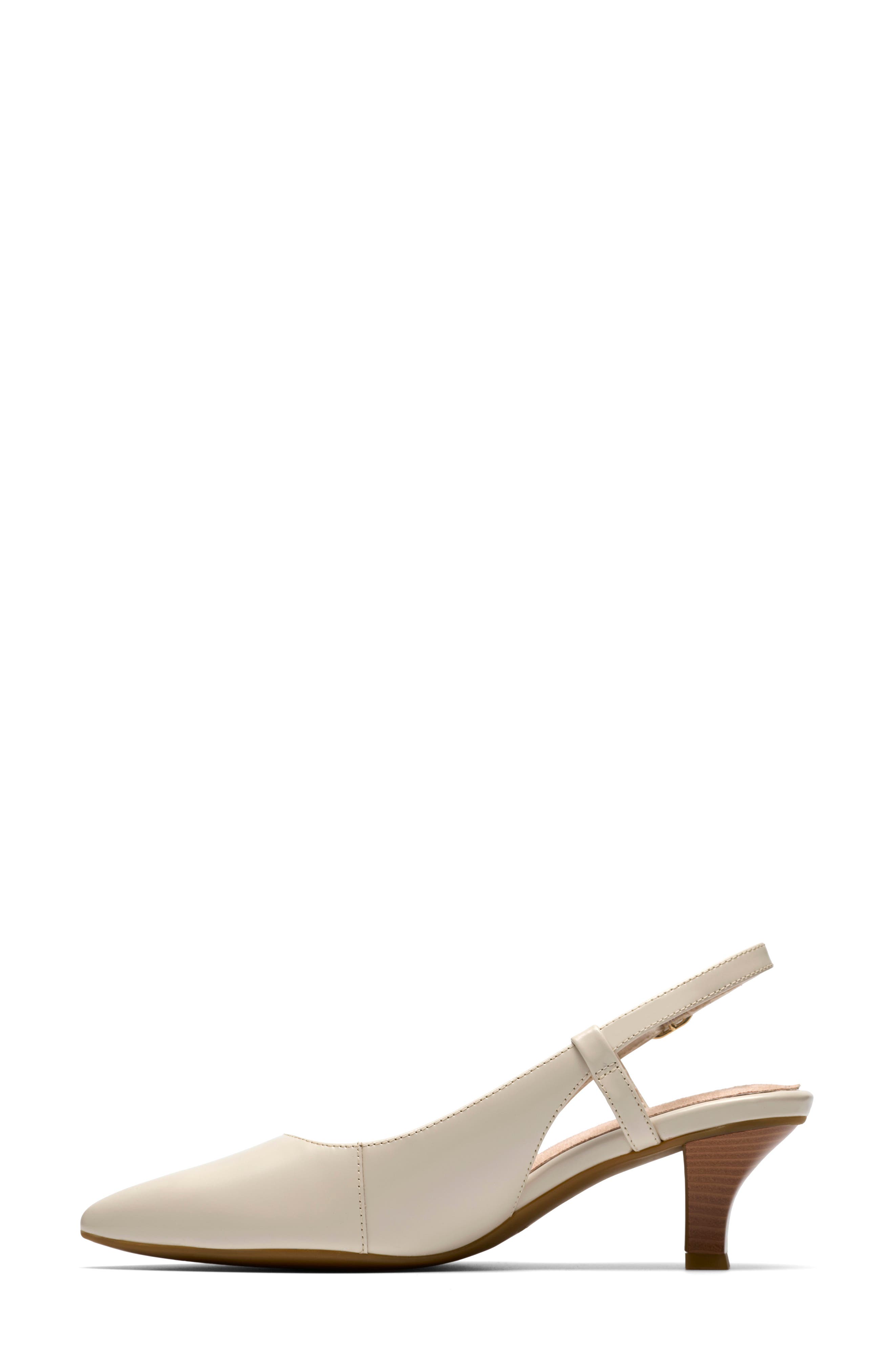 Clarks<sup>®</sup> Kepley Lane Slingback Pump - Wide Width Available, Alternate, color, Off White Leather