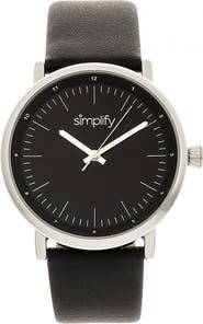 SIMPLIFY The 6200 Leather-Strap Watch