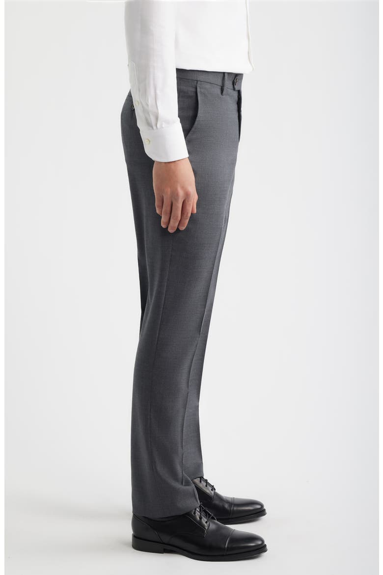 Flat Front Tropical Weight Wool Dress Pants, Alternate, color, BANKER GRAY