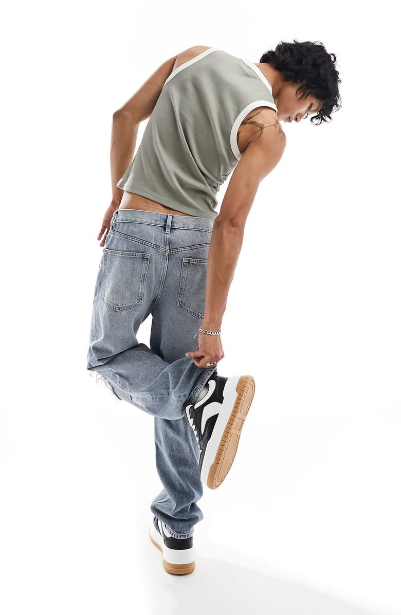 ASOS DESIGN Ripped Baggy Jeans, Alternate, color,