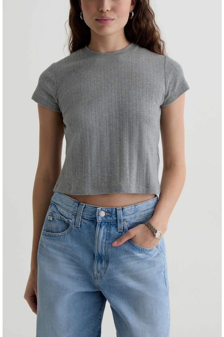 Sadie Crewneck Top, Main, color, HEATHER GREY
