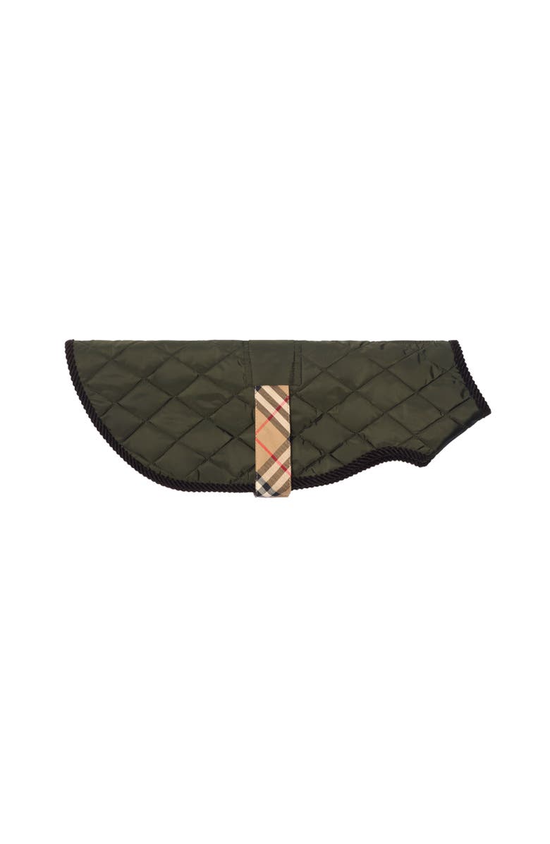 Burberry Quilted Nylon Dog Coat, Alternate, color, Shale Green