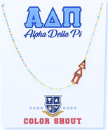 Color Shout Alpha Delta Pi Greek Letter Side Set Necklace