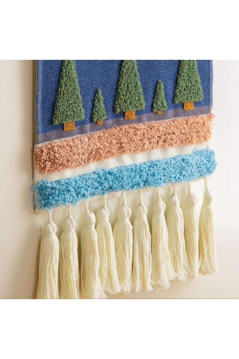 Winter Classroom Tapestry, Alternate, color, blue
