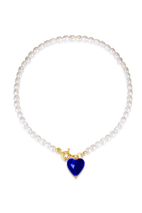 Esmée Glaze Heart Pendant Baroque Pearl Necklace