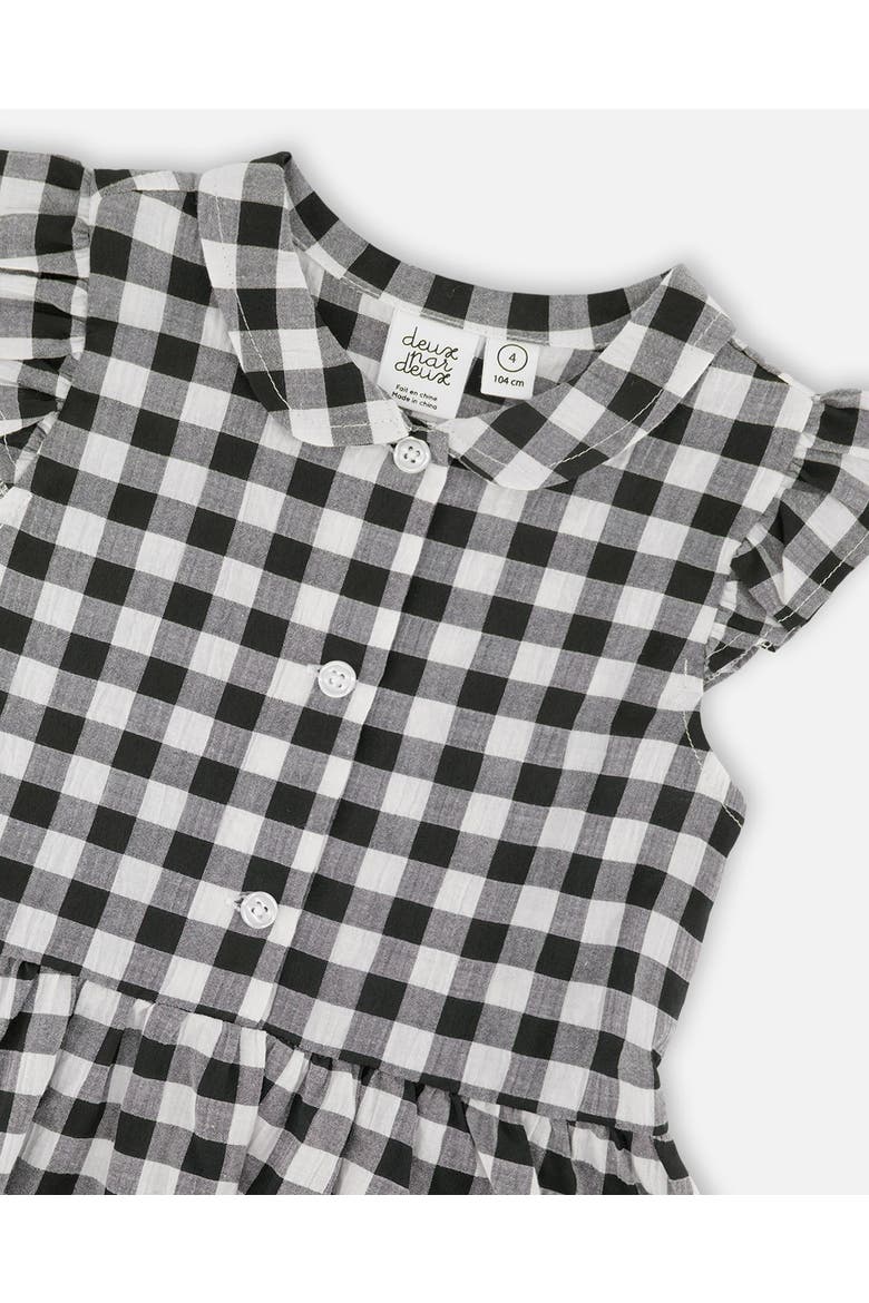 Classic Sleeveless Gingham Button Down Dress, Alternate, color, Black Gingham