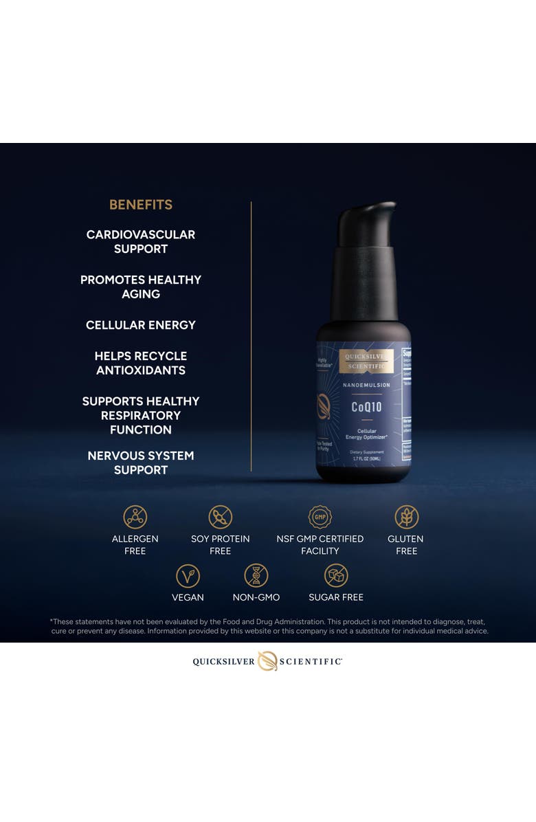 Quicksilver Scientific CoQ10 Nanoemulsion Coenzyme Q10 Liquid Supplement, Alternate, color, NO COLOR
