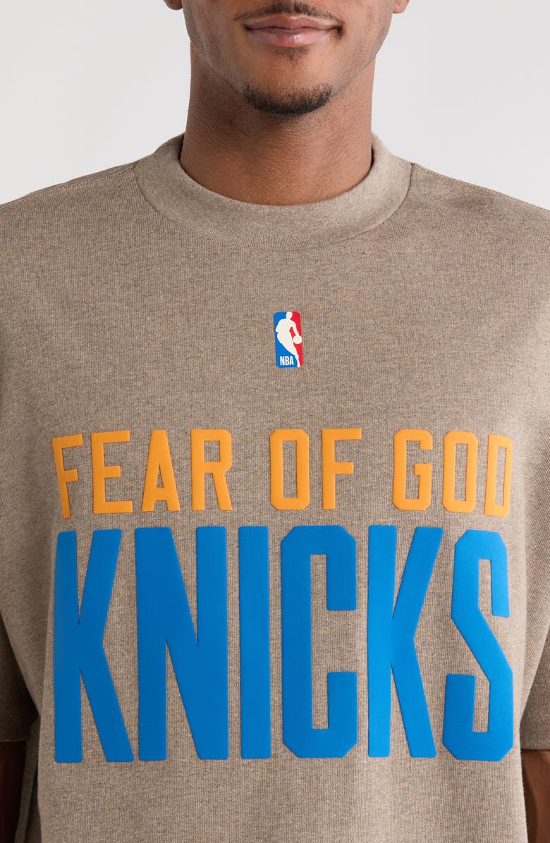 Fear of God Essentials x NBA Knicks Classic Fit Graphic T-Shirt, Alternate, color, Homestead Heather